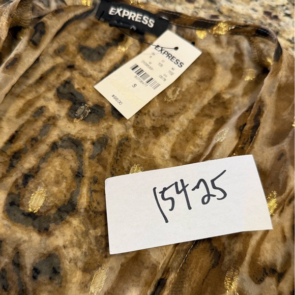 Express sheer maxi length leopard print beach coverup SZ SM - Picture 13 of 14